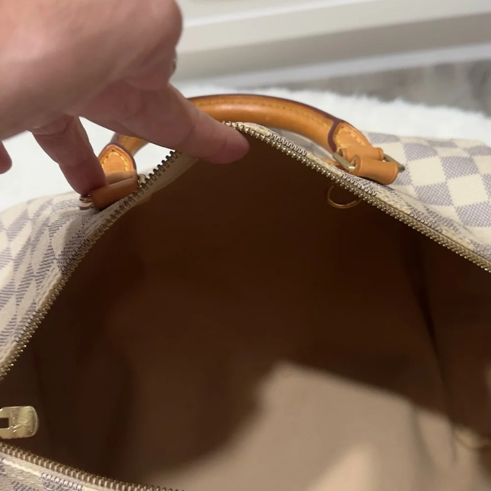 Louis Vuitton Damier Azur Satchel - Cream and Tan 35 - Picture 8 of 16